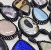 30 To 50 Mm Size Multi Color Natural Jasper and Agate Gemstone Boho Macrame Pendent For Jewelry Making Use Healing Stone Pendent