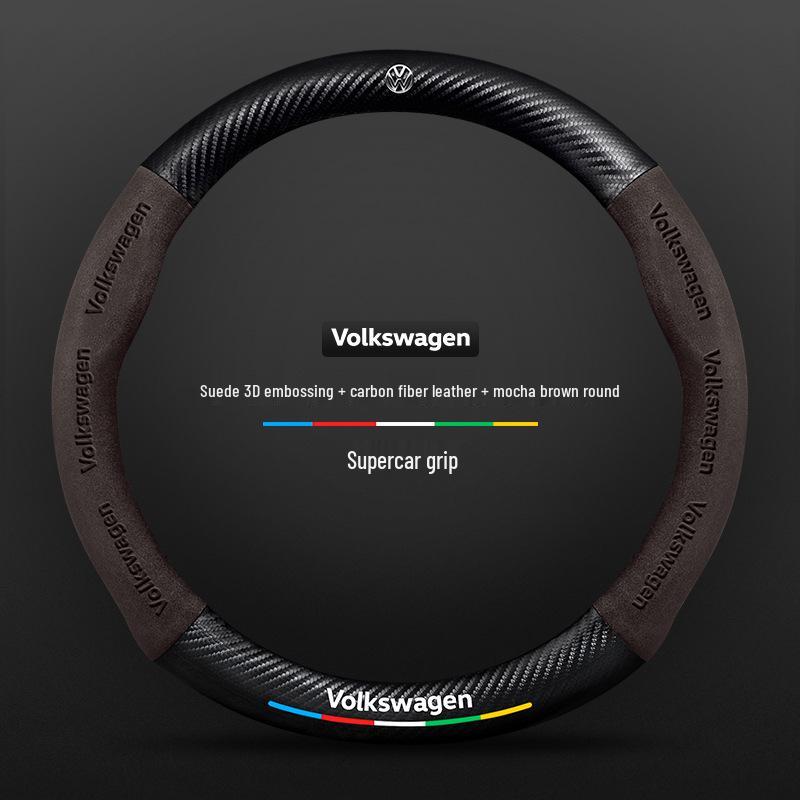 Чехол на руль Volkswagen Golf для моделей 2010-2023 гг.: Замша и Углеродное Волокно, Совместимо с R-Line и 8-м Поколением