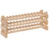 Three-Tier, 36 Bottle Wooden Wine Rack - Natural