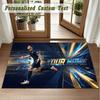 Crystal Velvet Square Rug Custom NameCristiano Ronaldo Pattern Non Slip Home Floor Decor Rug