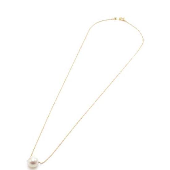 18K Gold Necklace with 8mm Akoya Pearl Pendant