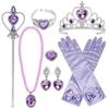 7PCS/Set Princess Love Necklace Set Girls Princess Jewelry Children's Peach Heart With Diamond Crown Wand