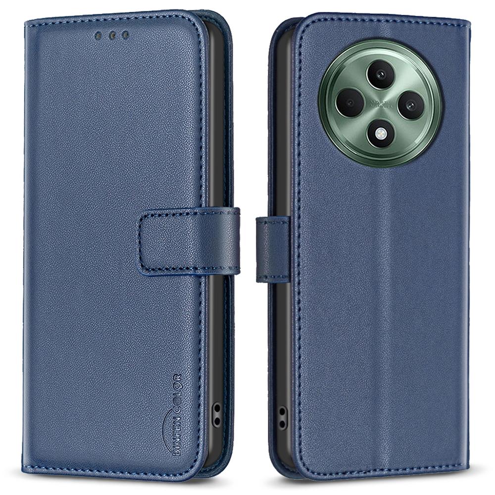 BINFEN COLOR BF17 For Oppo Reno12 F 5G Case Leather Phone Cover Wallet Stand