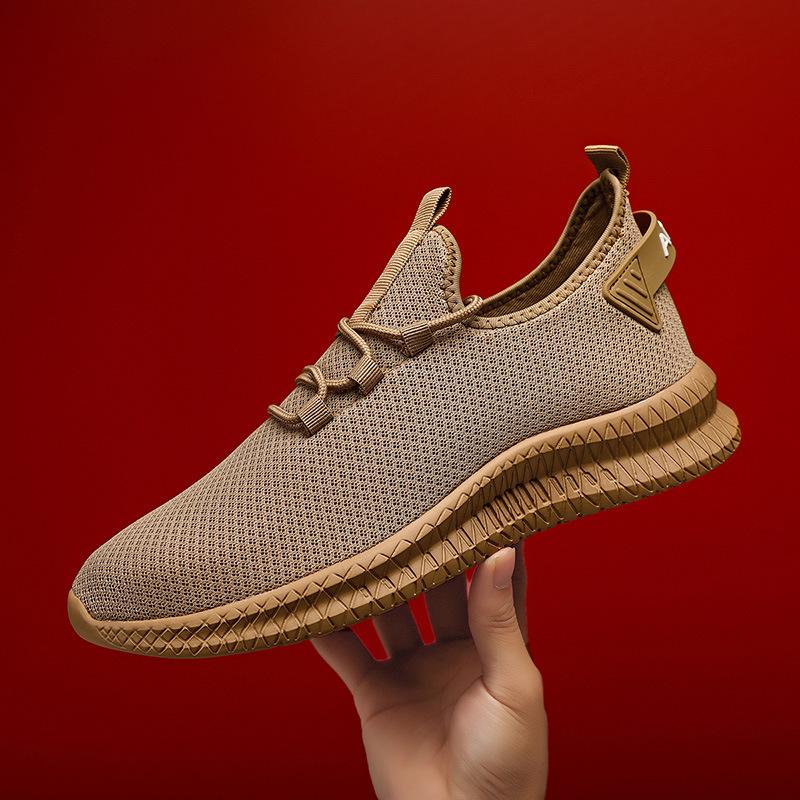 Плюс размер Летние Летающие Тканые Дышащие Мужские Кроссовки Стильные и Легкие Кроссовки Для Бега Мужские