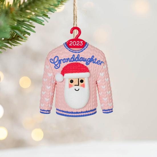 Рождественские украшения Симпатичные 3D Санта-Клаус Девушка Свитер Дом Подвески Красочный акриловый кулон Рождественская елка Висячие украшения Домашнее праздничное украшение