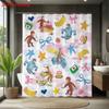 1pc color cartoon monkey print waterproof shower partition privacy hanging curtain 12 hook multiple size easy installation