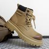 Роскошные брендовые мужские модные рабочие ботинки для улицы, осенние мужские удобные повседневные ботинки с боковой молнией и толстой подошвой большого размера