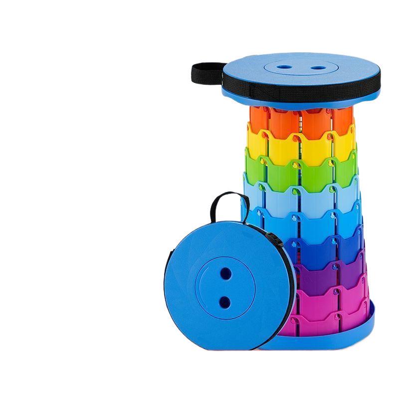 Телескопический складной уличный стул: Портативный, Утолщенный Пластик для Путешествий, Рыбалки, Балкона или Очереди.