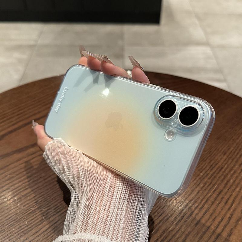 Роскошный розовый градиентный прозрачный чехол для телефона для iPhone 16 15 14 13 12 11 Pro Max Plus Модный прозрачный мягкий противоударный бампер