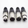 1pair 3 Pin 4 Pin XLR Audio Cable Connector MIC Male Plug / Female Jack Professional for Cable Microphone Wire Power Adapter
