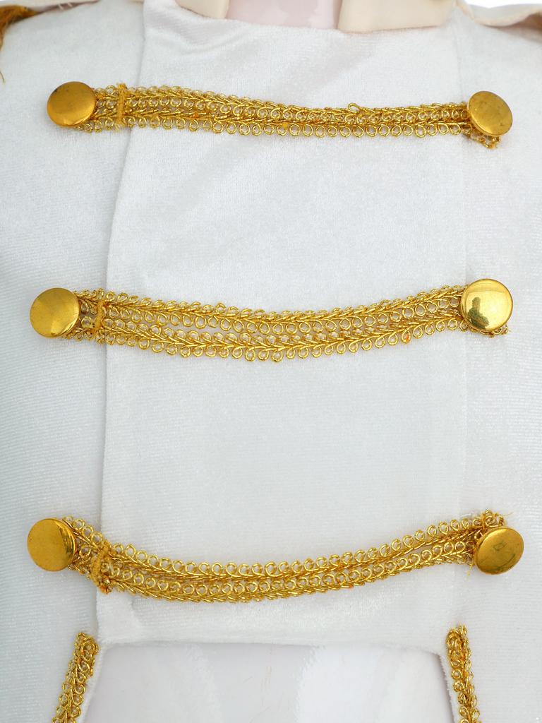 Baby Boys Prince Costume Gold Fringe Velvet Tailcoat Long Sleeve Royal Court Attire with Crown Head Accessory