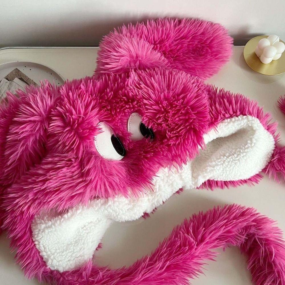 Утолщенная плюшевая шапка-бини зимняя мультяшная шапка мягкая длинная щенячья шапка студентка