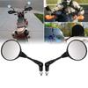 A Pair Motorcycle Black Universal 10mm Side Rearview Mirror Rearview Mirror Anti-fall Folding Round Rearview Mirror