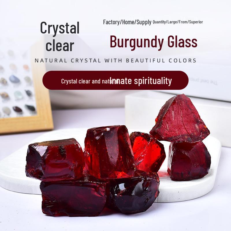 Натуральный винно-красный стеклянный диффузорный камень для ароматерапии и украшения дома