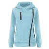 (SU)Women Casual Zipper Patchwork Hooded Long Sleeve Pullover Sweatshirt Blouse Tops