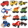 Wooden Magnetic Train Car Locomotive Toy Wood Railway Car Accessories Toys for Kids Gifts Fit Wood Biro Thomas Tracks
