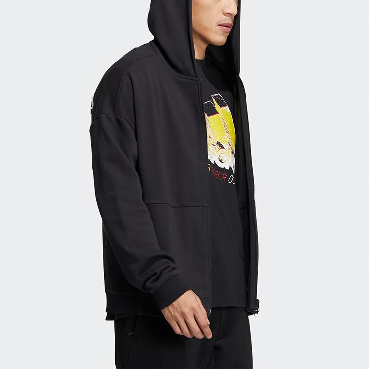 adidas Толстовки Мужские Черные С Капюшоном Умеренный Кардиган HD0079