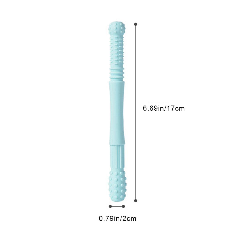 5Pcs Hollow Teething Tubes for Baby Soft Silicone Teether Baby Teething Toys with Cleaning Brush