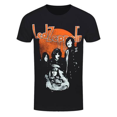 Футболка Led Zeppelin Оранжевый круг Рок-группа Новая Черная Официальная