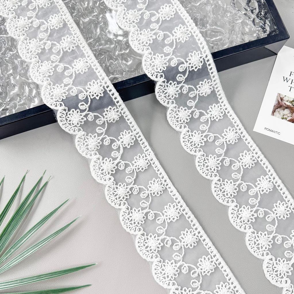 White Handmade Beads Wavy Barcode Clothing Cuffs Skirt Window Accessories Hair Accessories Lace Accessories