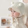 Детская шапка однотонная милая для новорожденных младенцев с защитой ушей весенне-осенняя ветрозащитная теплая для малышей мальчиков девочек с наушниками шапка-бини