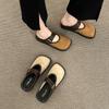 Baotou Half Slippers Women's Outer Wear 2025 Spring and Summer New Square Head Retro Versatile One-word Buckle Cool Slippers