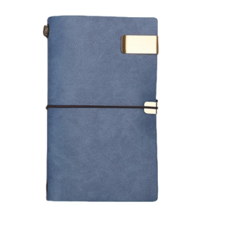 A6 Faux Leather French Fold Redwood Pen Light Guofeng Loose-Leaf Notebook 100 Sheets Business Gift Box Set Custom Strap