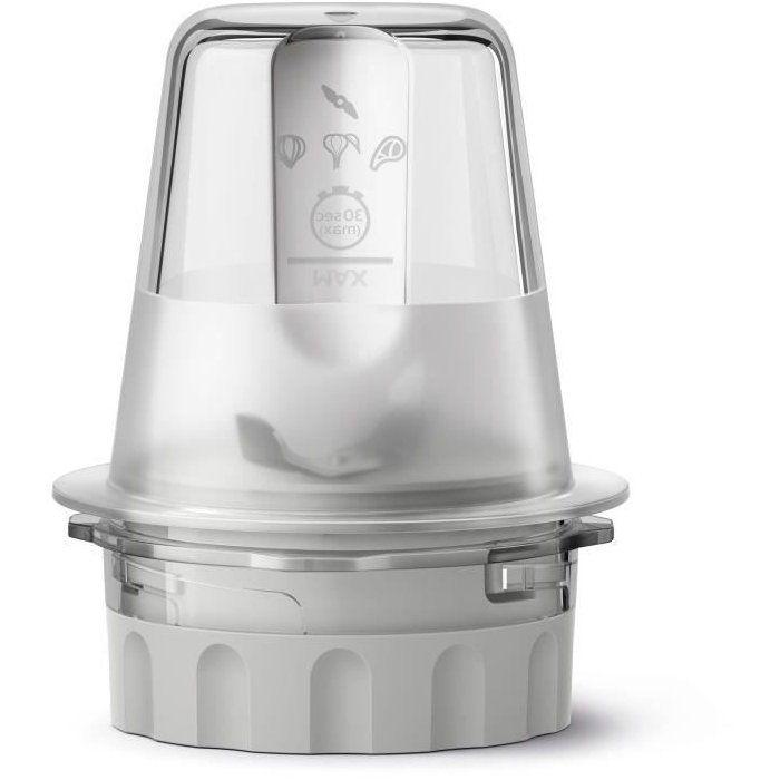 Blender mixeur - PHILIPS - HR2291/20 - Série 3000 avec hachoir - 600W - 2L - Blanc