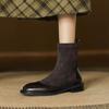 Krazing Po Микрофибра Флок Зима Круглый Носок Размер 33 Ботильоны Челси Размер 43 Молния Высокое Качество Низкий Каблук Ботильоны