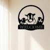 Wrought Iron Wall Art Black White Cow Silhouette Farm Decor Welcome Sign Housewarming Gift