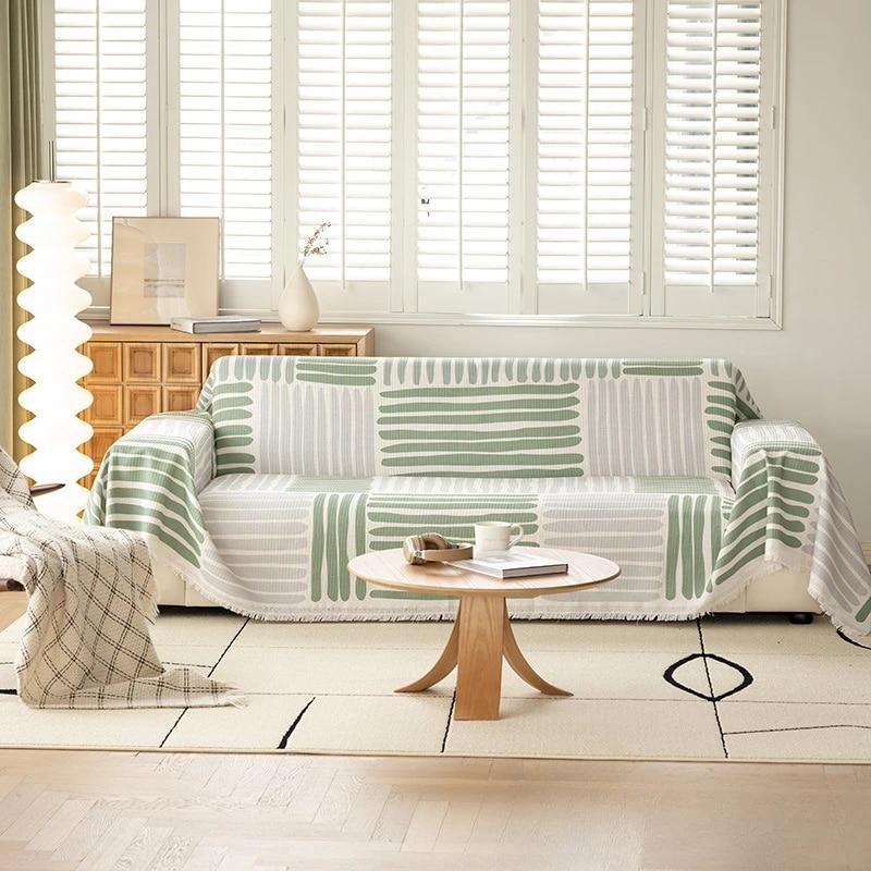 Цельный чехол для дивана, тканевое полотенце, скандинавское покрывало для дивана, одеяло, все включено, всесезонное, универсальное.