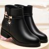 Winter Boots Genuine Leather Wedge Heels Women Snow Boots Famale Non-slip Warm Fur Ankle Boots Women's Casual Flat Shoes