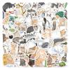 53Pcs/Set Cartoon Sticker Waterproof Heat-resistant Scratch-proof Anti-tear Re-paste Cat Hand Painted Scrapbook Sticker Suitcase Accessory