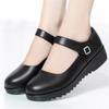 Women's Wedge Shoes Women Ankle Strap Casual Flat Shoes Woman Work Office Pumps Comfort Genuine Leather Shallow Mouth Mom Shoes