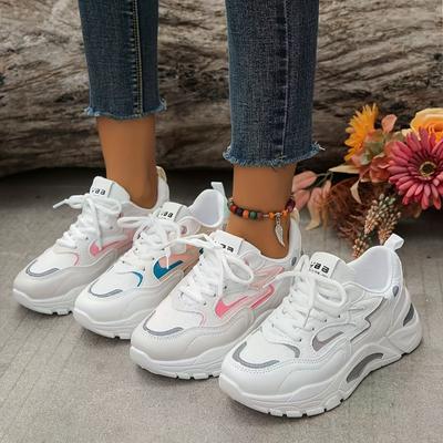 Новые кроссовки в корейском стиле для девочек на осень — универсальная спортивная обувь на толстой подошве