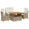 VidaXL Ensemble à Manger de Jardin avec Coussins 4 pcs, Table de Terrasse, Meubles de Patio, Mobilier d'Extérieur, Beige 3277476