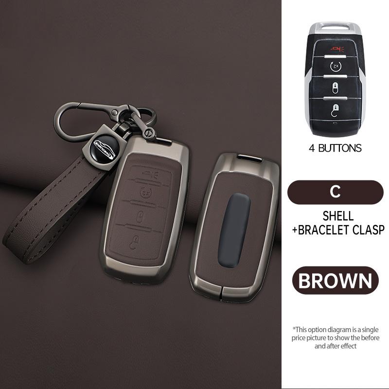 Styling Mouldings 3/4/5/6 Buttons Zinc Alloy Car Key Case Cover Accessories For Dodge RAM 1500 2500 3500 4500 5500 RAM1500 RAM25