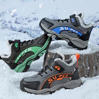 Осенне-зимние детские зимние ботинки короткие пушистые теплые нескользящие износостойкие детские Iron Wolf Teeth нескользящие уличные зимние спортивные ботинки