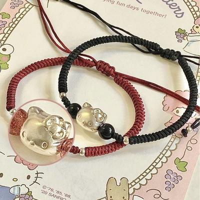 Парные браслеты Hello Kitty, милый мультяшный плетеный шнурок, подарок студента парню или девушке