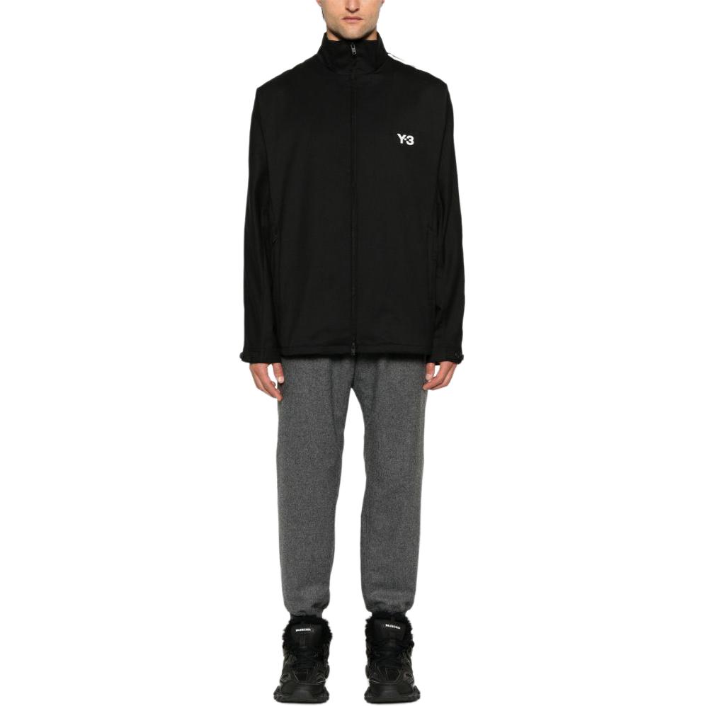 Y-3 Однотонные повседневные брюки средней посадки на кулиске с манжетами Мужские низы Серый JE3432