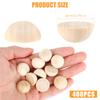 100/400Pcs Half Wooden Bead Natural Wood Color 15/20 Mm Mini Half Wooden Craft Balls Home Decor for Handcraft DIY Craft Supplies