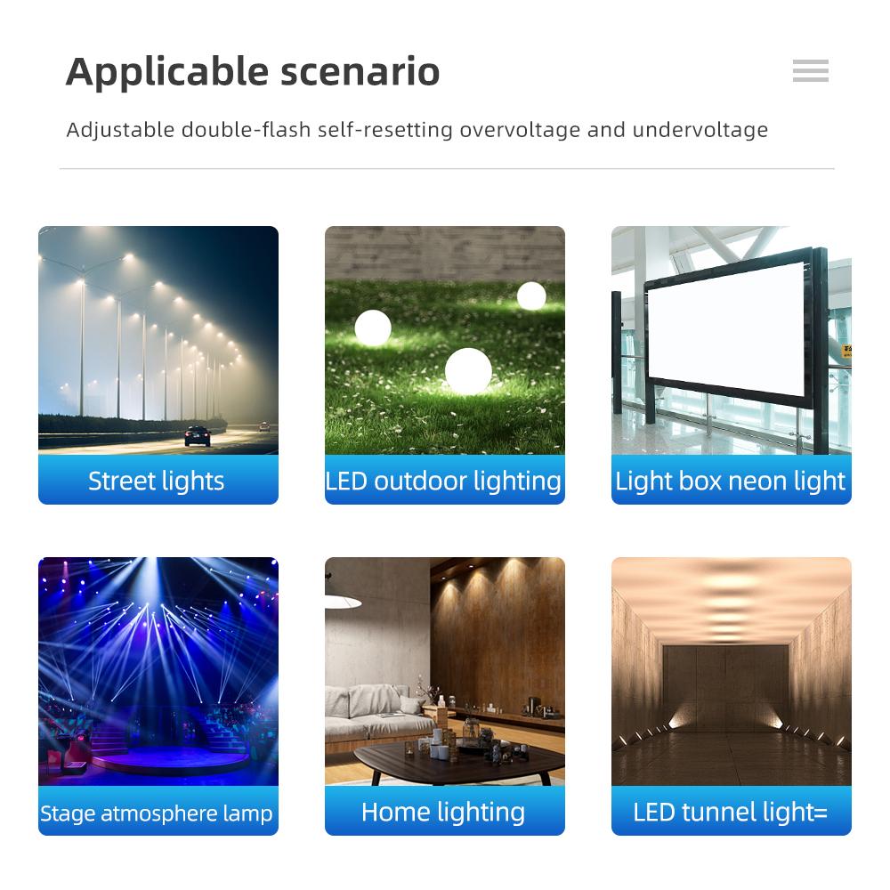 Регулируемое цифровое реле напряжения 220 В 40A/63A бытовой автоматический выключатель защита от перенапряжения ограничение по току и защита от понижения