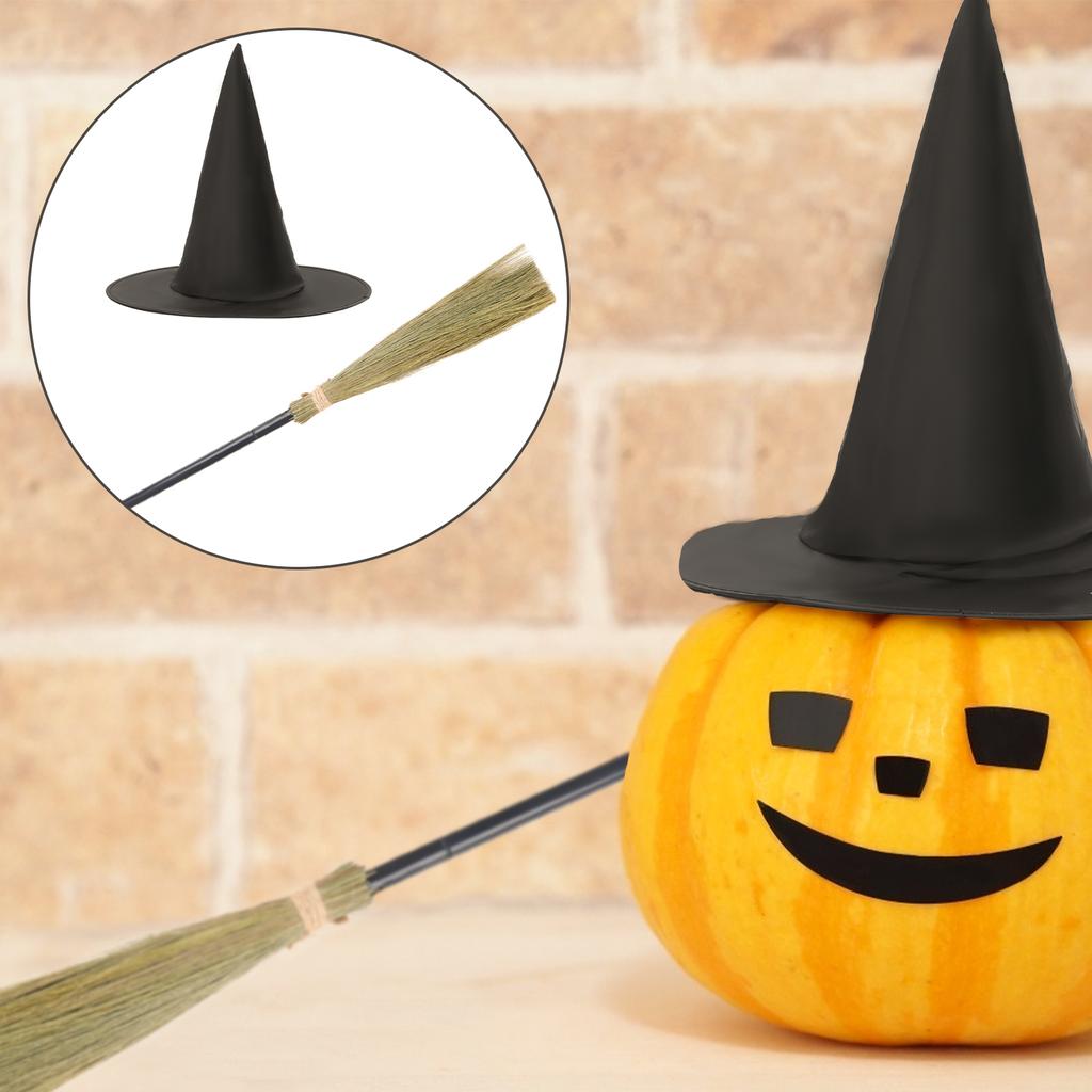 Halloween Witch Broom Plastic Witch Broomstick Broom Props Witch Broom