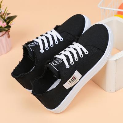 Женская парусиновая обувь на осень, новая женская обувь на весну, маленькие белые туфли, студенческие спортивные туфли на плоской подошве