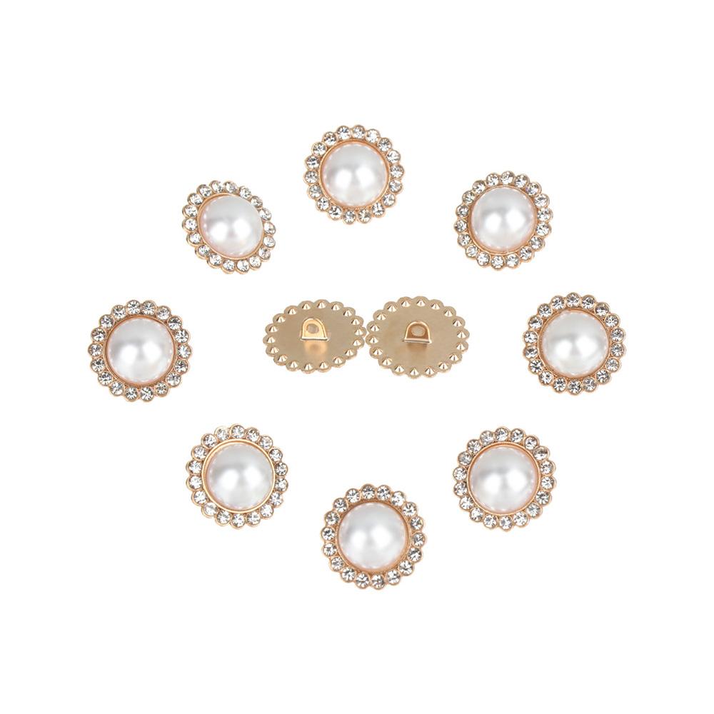 10Pcs Handmade DIY Sewing Button Shirt Buttons Pearl Clothing Buttons Sewing Accessories Shiny Rhinestone Buttons