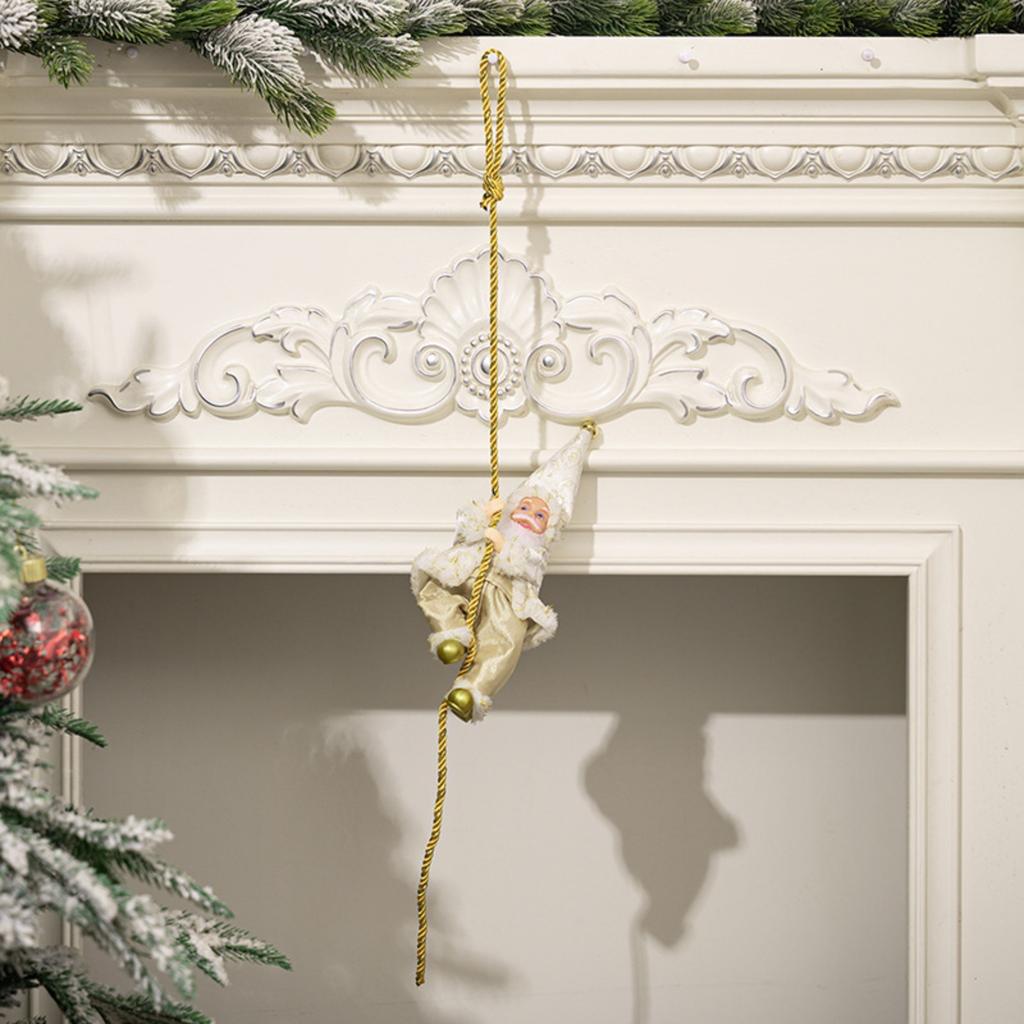 Рождественские украшения Клаус, лазающий по веревке, подвеска из смолы, кукла старика, подвеска из веревки для лазания, подвеска старика