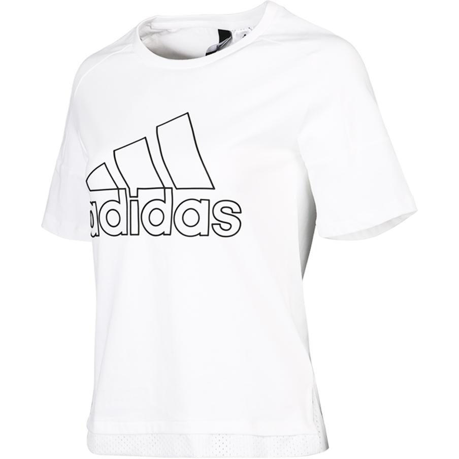 adidas Gfx Ss T Id Letter Print Soft Круглый вырез Короткий рукав Женские футболки Белый CZ5040