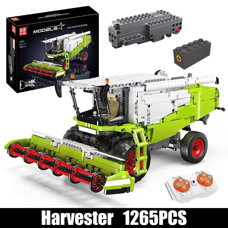 Mould King 17014 Технические игрушки на колесах Управляемый комбайн Строительные блоки Инженерный грузовик Набор кирпичей Детский рождественский подарок