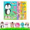 6 Sheets/Set Creative Kids DIY Make Your Own Cartoon Animal Sticker Handmade Craft Decal Birthday Party Gifts Decoration