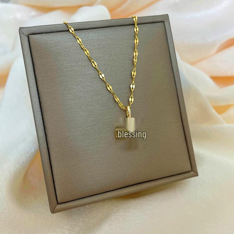 Позолоченная медь 18 карат, цепочка на ключицу с дизайном абака, тыквы-горлянки и лебедя.